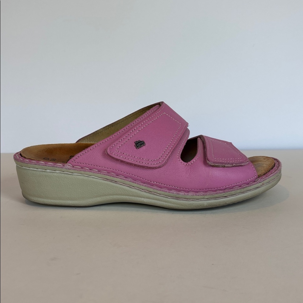 Finn Comfort Pink Leather Comfort Slide Sandals EU 38 US Size 8 - Picture 3 of 9